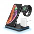 Z5 Split 3 in 1 Multi function Fast Wireless Charger for Mobile Phone Headset Smart Watch Wireless Charger black