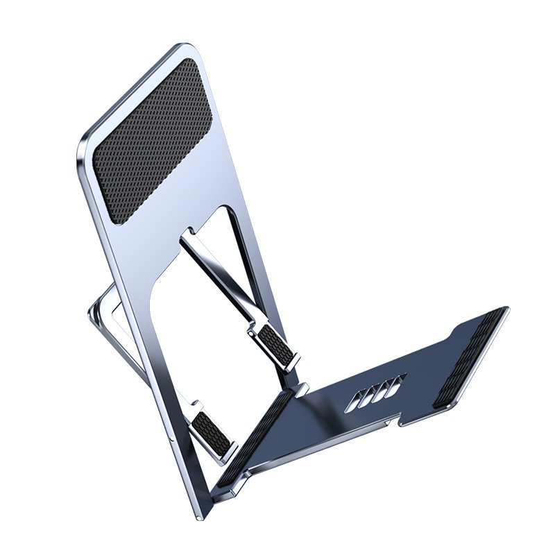 Z7 Mobile Phone Tablet Holder Abs Folding Stand Adjustable Bracket For 4.5-15 Inch Mobile Phone With Triangular Design silver