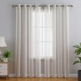 US CAROMIO 52 inch W Sheer Curtains for Living Room Bedroom Beige 52 inch W x84 inch L
