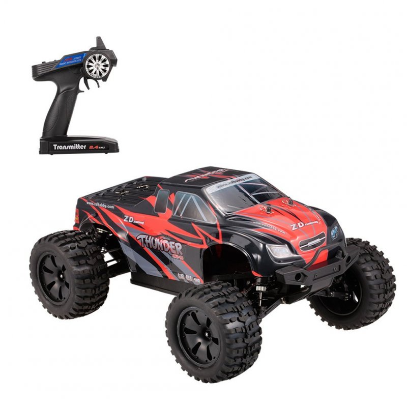 ZD Racing 9106-S 1/10 Thunder 2.4G 4WD Brushless 70KM/h Racing RC Car Monster Truck RTR Toys Red+black