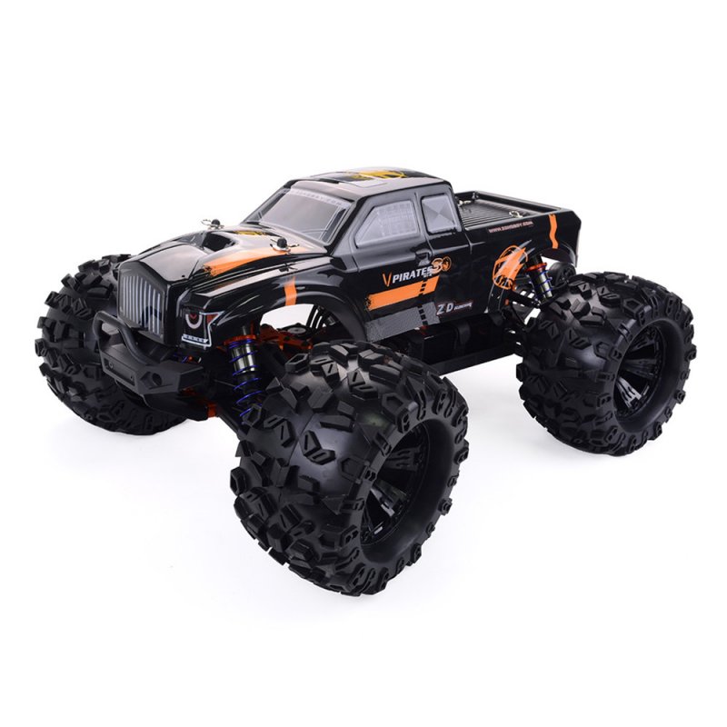 ZD Racing MT8 Pirates3 1/8 2.4G 4WD 90km/h Electric Brushless RC Car Metal Chassis RTR  Black orange_Vehicle