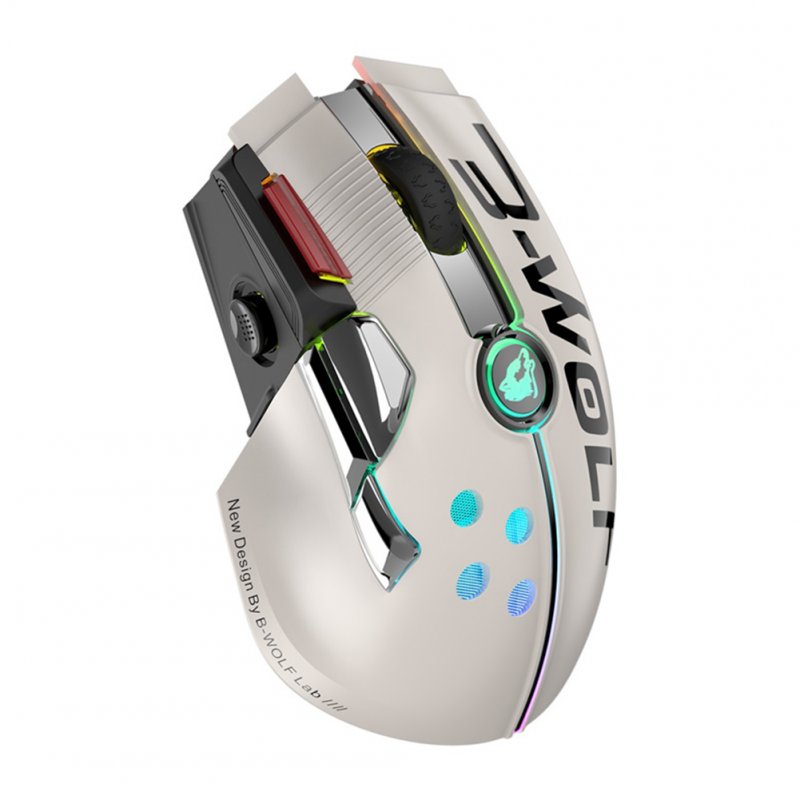 ZIYOU LANG X6 Wireless Wired Dual Mode Mechanical Mouse Rechargeable 12000 Dpi Joystick Gaming Mouse White