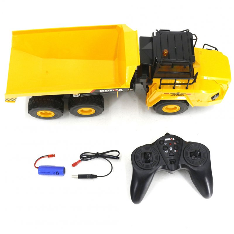 Huina 1553 1:16 Remote Control Dump Truck 11-Channel Children Electric Engineering Vehicle Model 
