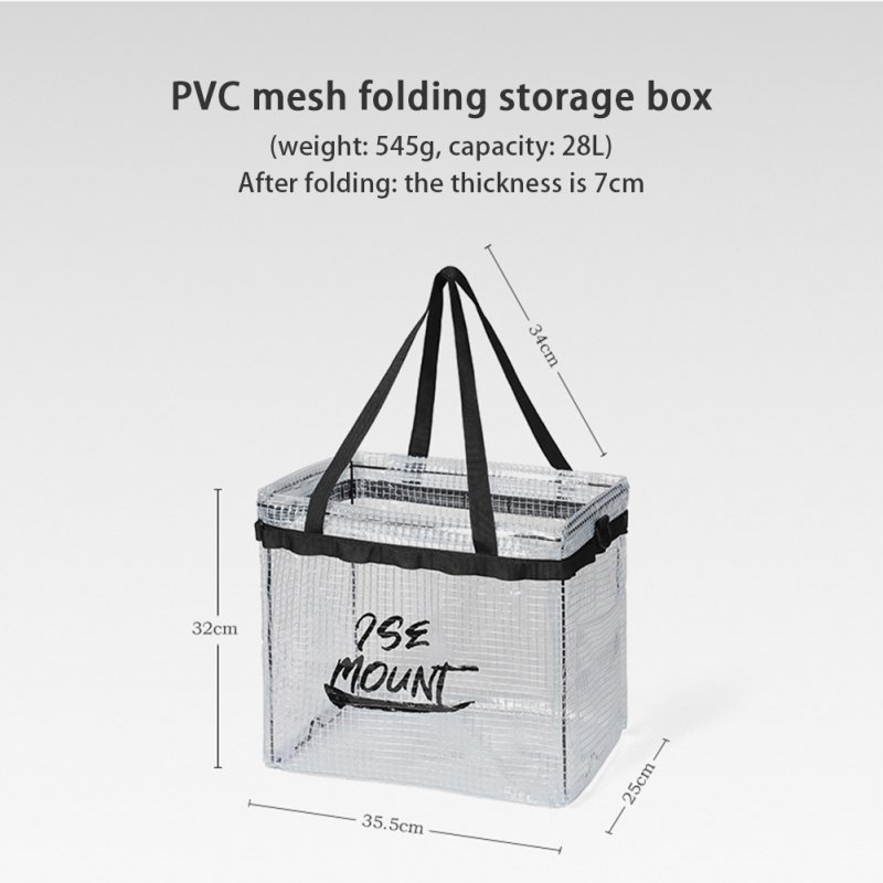 Outdoor Storage Bag Foldable Bag Camping Clothes Organizer Toys Sundries Snacks Tableware Transparent 