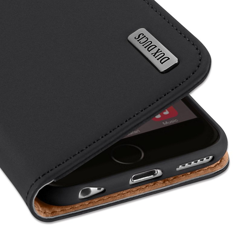DUX DUCIS For iPhone 6/6s Luxury Genuine Leather Magnetic Flip Cover Full Protective Case with Bracket Card Slot red