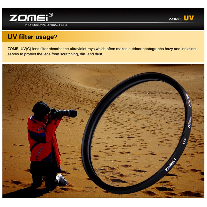 ZOMEI Ultra-Violet UV Filter Lens Protector for SLR DSLR Camera 37mm