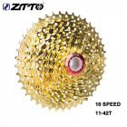 ZTTO 10S 11 42T Cassette Gold 10 Speed Freewheel MTB Mountain Bike Bicycle Steel Golden Sprockets 10s 11 42t