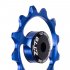ZTTO 12T Bicycle Rear Derailleur MTB Road Bike Ceramic Bearing Pulley Jockey Wheel Guide 4mm 5mm 6mm Roller Idler Bicycle Parts blue