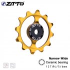 ZTTO 12T Bicycle Rear Derailleur MTB Road Bike Ceramic Bearing Pulley Jockey Wheel Guide 4mm 5mm 6mm Roller Idler Bicycle Parts Golden