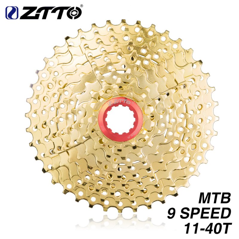 ZTTO MTB 9s 11-40T Cassette GOLD 11-40T Mountain Bike Bicycle Freewheel Golden Wide Ratio Bicycle Parts   9s 11-40t