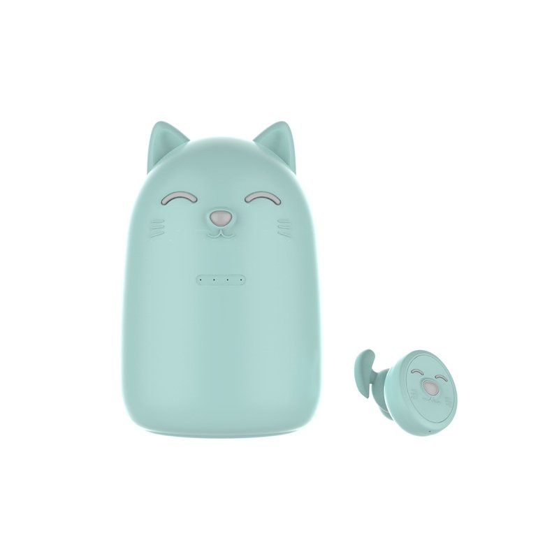 ZW-T12 Cute Cartoon Design Girl Student Wireless Bluetooth Headset Cute Tws Earphones Green