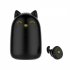 ZW T12 Cute Cartoon Design Girl Student Wireless Bluetooth Headset Cute Tws Earphones Black
