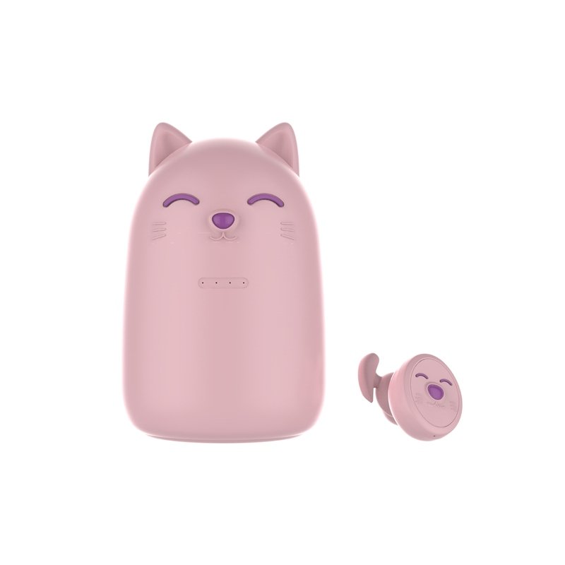 ZW-T12 Cute Cartoon Design Girl Student Wireless Bluetooth Headset Cute Tws Earphones Pink