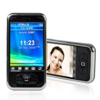 Luxury Quadband Dual Sim Touchscreen Phone (Black with Chrome)
