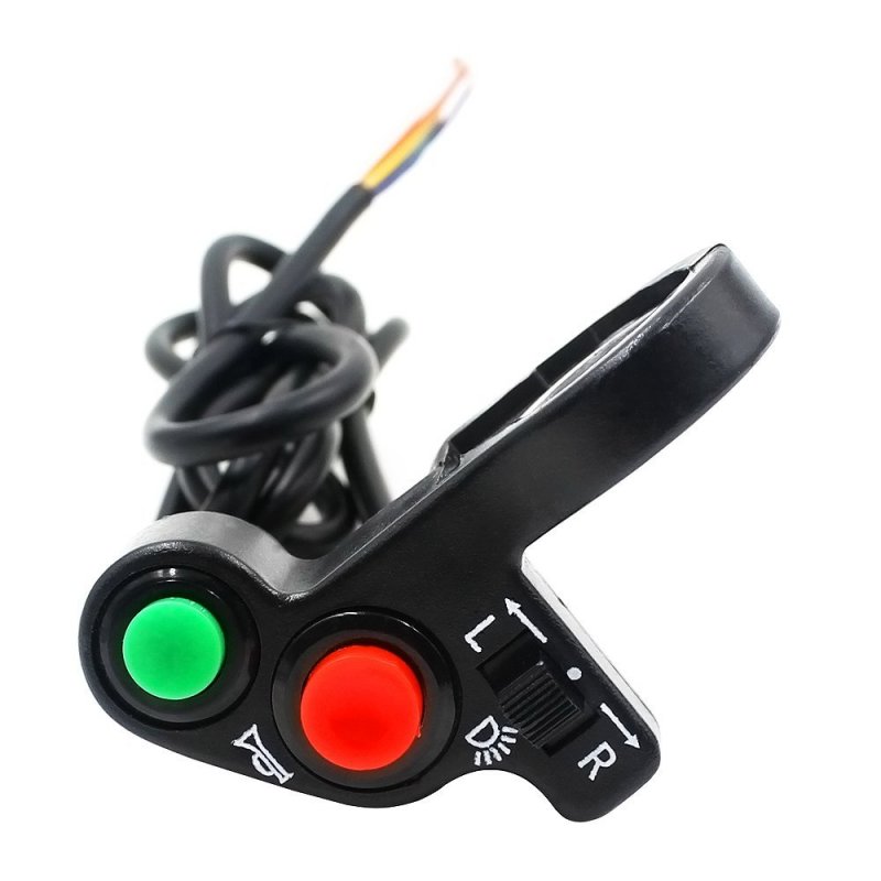 Motorcycle Bicycle Handlebar Mounting Switch Button 3 in 1 Design (for LED Headlight, Speakers, Turn Signals)