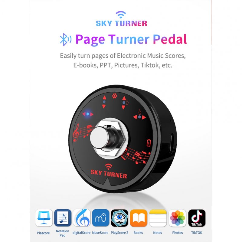 Wireless Page Turner Bluetooth Automatic Universal Score Page Turner For Phone Computer 