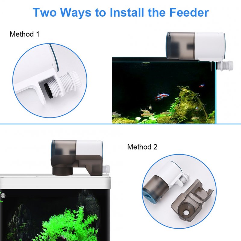 Fish Tank Automatic Feeder 200ml Large Capacity Large Screen Digital Display Intelligent Timing Auto Fish Food Dispenser 