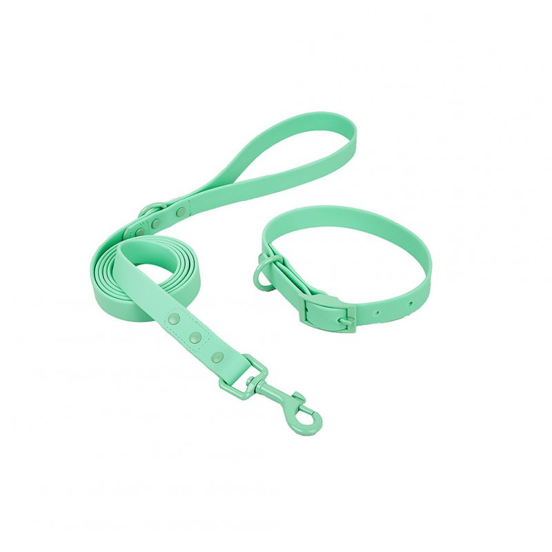 Dog Collar Leash Set Combo Waterproof Dog Training Leash With 30-40cm Adjustable Collar For Small Medium Large Dogs Light green M