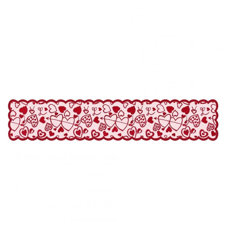 Lace Love Heart Table  Runner Placemat Decoration For Valentine Day 