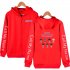 Zippered Casual Hoodie with Cartoon GOT7 Pattern Printed Leisure Top Cardigan for Man and Woman Red B XXXL