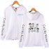 Zippered Casual Hoodie with Cartoon GOT7 Pattern Printed Leisure Top Cardigan for Man and Woman Red C L