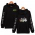 Zippered Casual Hoodie with Cartoon GOT7 Pattern Printed Leisure Top Cardigan for Man and Woman Black D XL