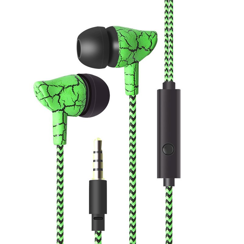 Wired Crack Sports Headphone Super Bass 3.5mm Earphone Earbud with Microphone Hands Free Headset  