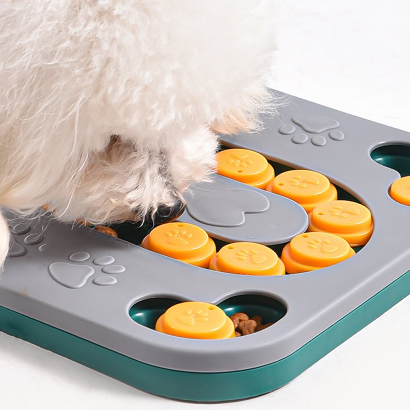 Pet Dog Slow Feeder Multifunctional Non-slip Slow Food Feeding Bowl Food Dispenser Iq Training Toys as shown grey