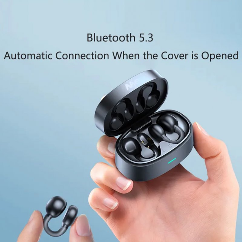 Wireless Bluetooth Headphones Bone Conduction Ear Clip Earphone Hi-Fi Music Sports Headset 