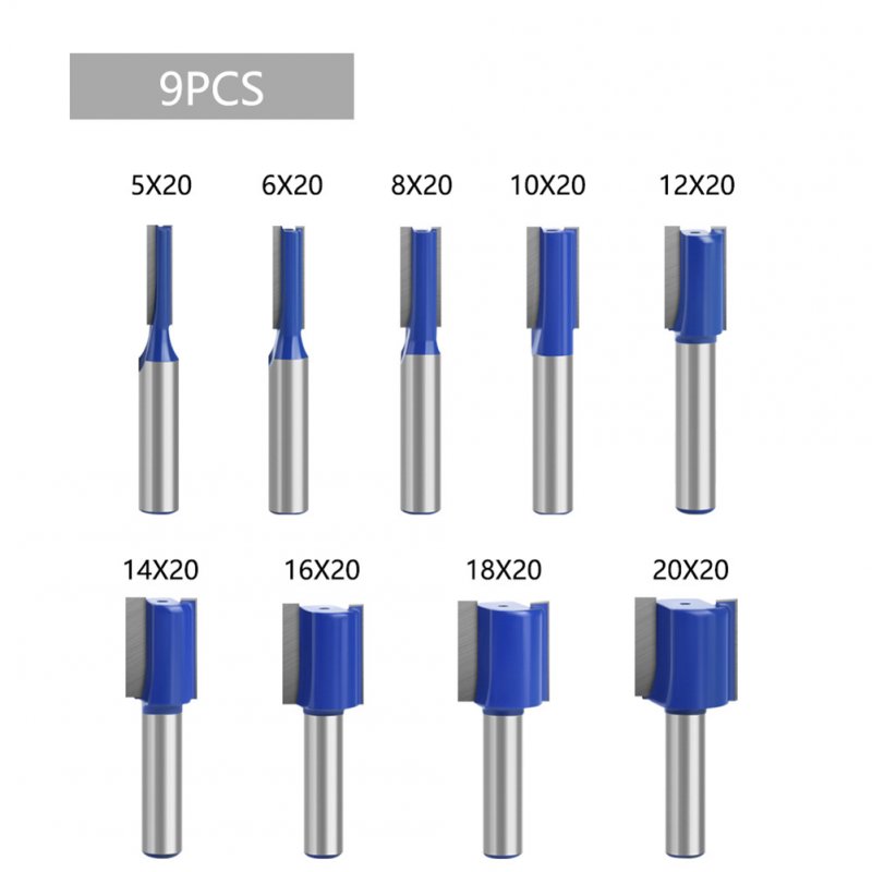 Tungsten Steel Alloy 8mm Shank Double Blades Straight Milling Tool 