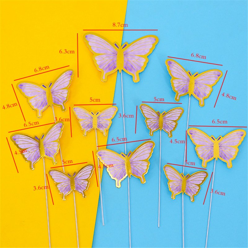 Cardboard Bronzing Cake  Decoration Butterfly Party Decorative Ornaments 