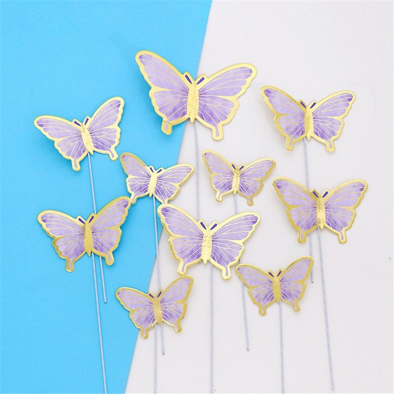 Cardboard Bronzing Cake  Decoration Butterfly Party Decorative Ornaments 