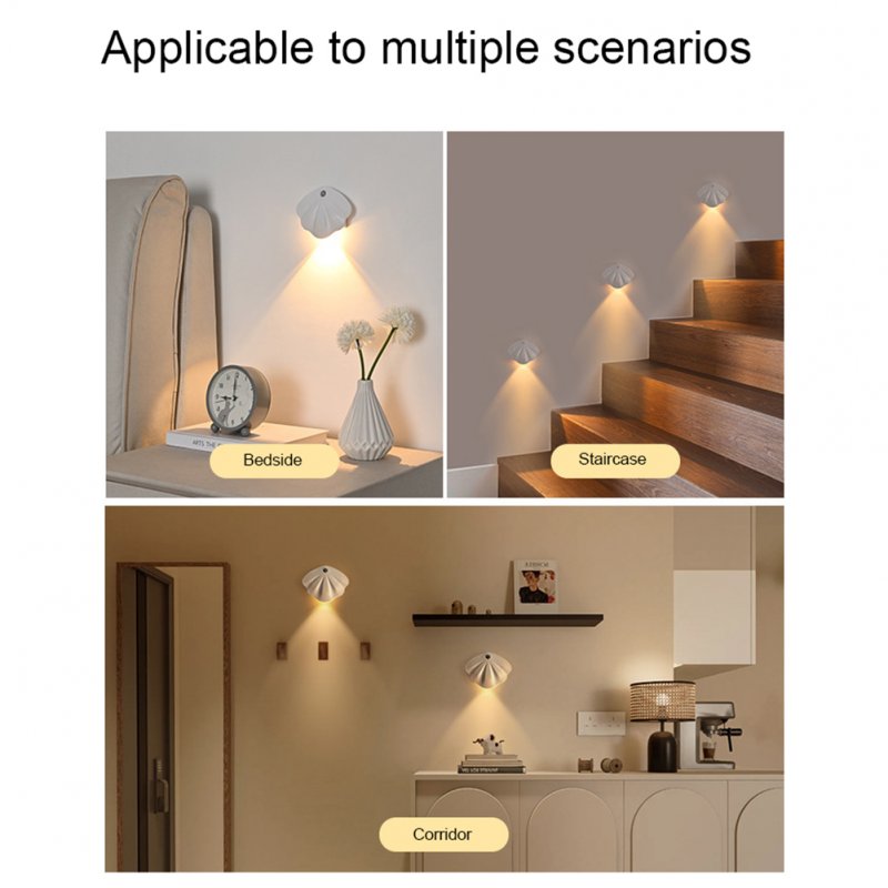 LED Night Light Type-c Rechargeable 3 Brightness Modes Motion Sensor Bedside Table Lamp For Work/Study/Craft 