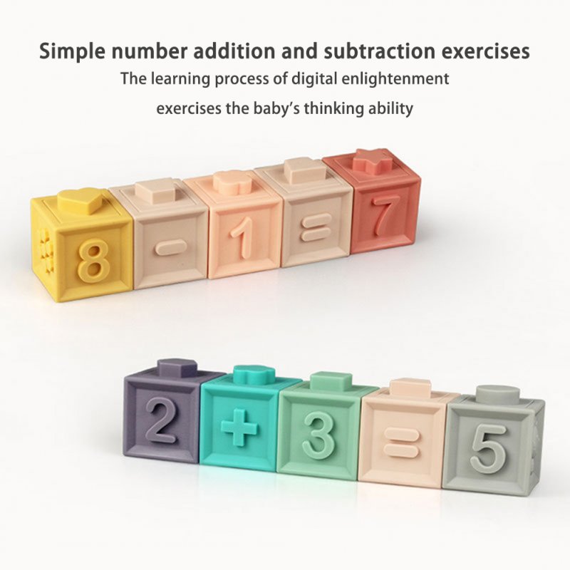 Stacking Nesting Baby Building Blocks Toys Soft Squeeze DIY Baby Early Educational Toys for Toddler