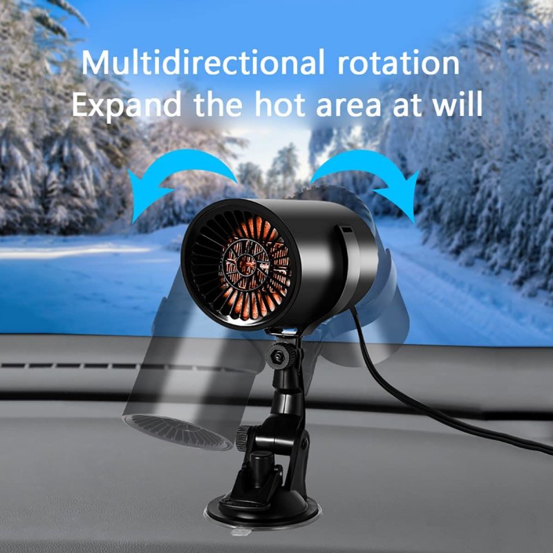 Portable Car Space Heater 12v High Power Windshield Defroster With Bracket Heating and Cooling Fan For Car SUV Truck RV Trailer