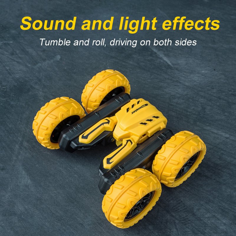 Fancy Stunt Car Rotating Led Light Music Rolling Drift High Speed Car Toys 