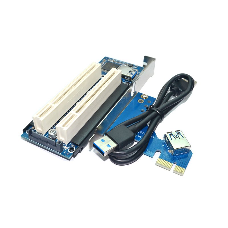 PCI-Express PCI-e to PCI Adapter Card PCIe to Dual Pci Slot Expansion Card USB 3.0 Add on Cards Convertor PCI-e TO PCI