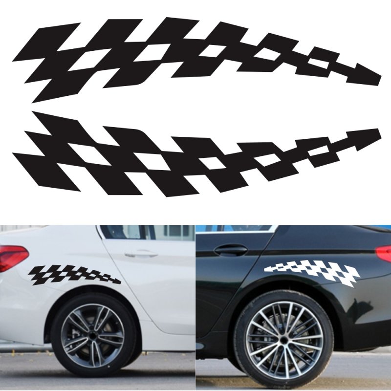 Racing Stickers Vehicle Car Decals Plaid Wheel Flags Reflector Safety Vinyl Stickers Prevention For Audi Bmw Jeep; 