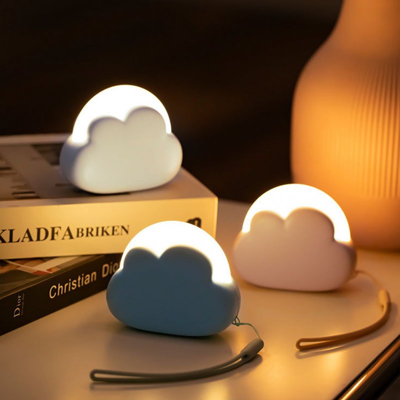Kids Led Cute Cloud Shape Night Light With Lanyard 4 Lighting Modes Rechargeable 1200mah Battery Bedside Lamp 