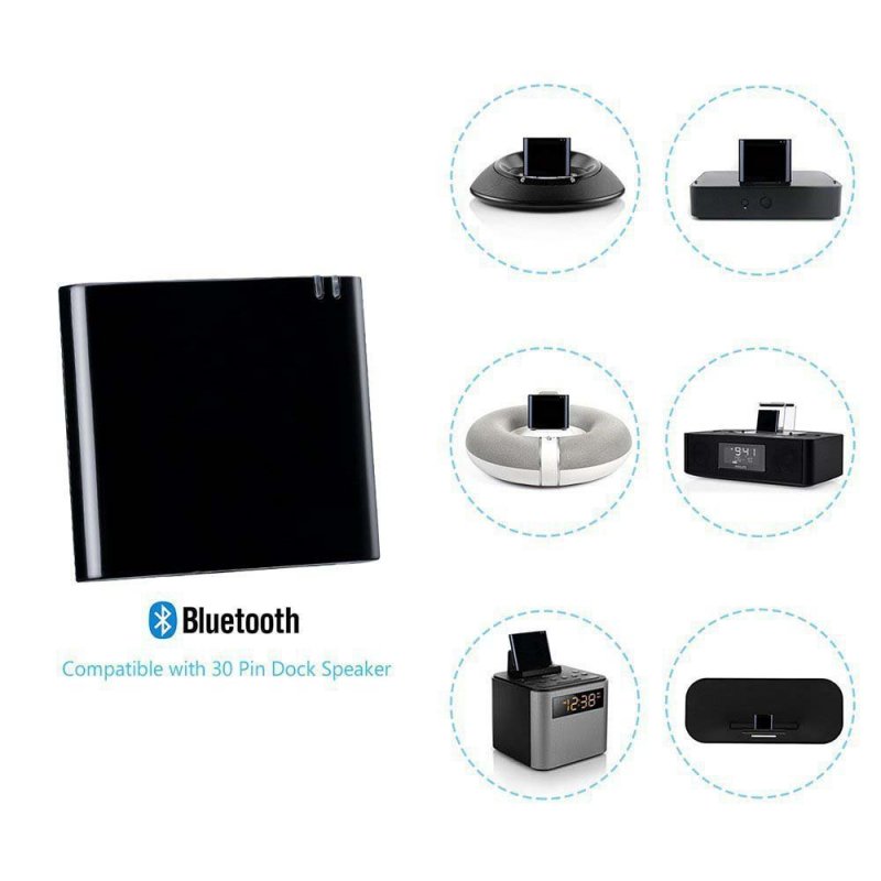 For 30pin iPhone iPod to Stereo Sounddock Bluetooth Audio Music Receiver Adapter 