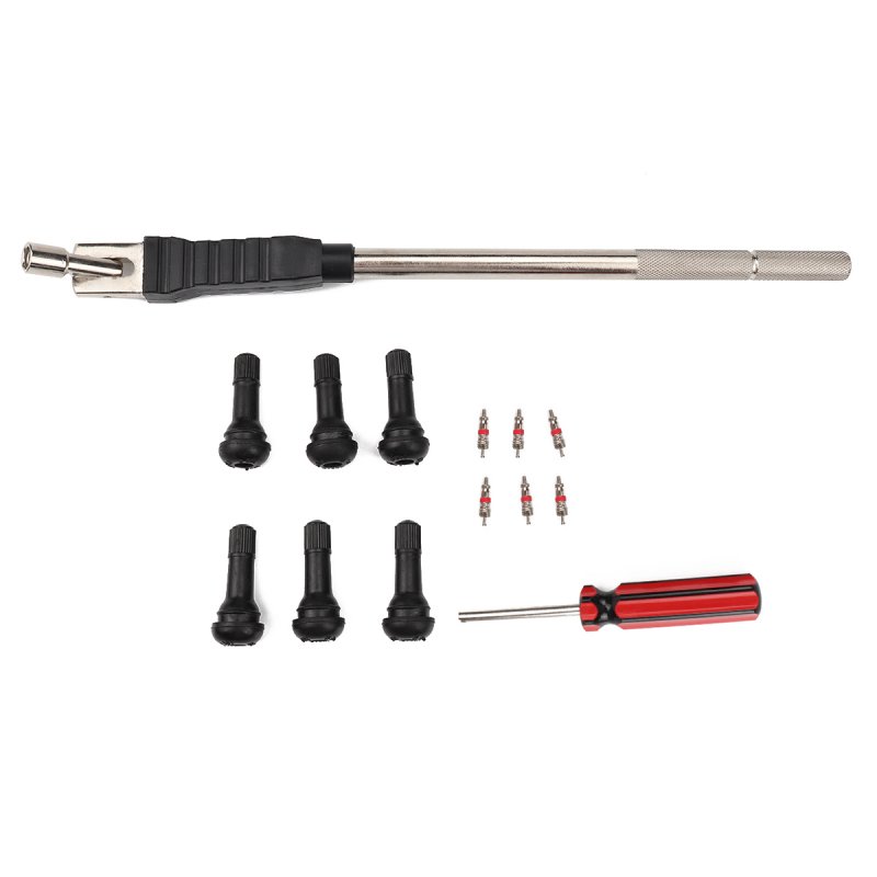 A2213 Valve Core Installation Tool Kit with Valve Cores TR413 Tire Nozzle Extractor Fit for All Vehicle Truck As shown