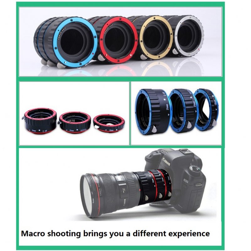 Metal Mount Lens Adapter Auto Focus AF Macro Extension Tube Ring for Canon EOS EF-S Lens 750D 80D 7D T6s 60D 7D 550D 5D Mark IV  