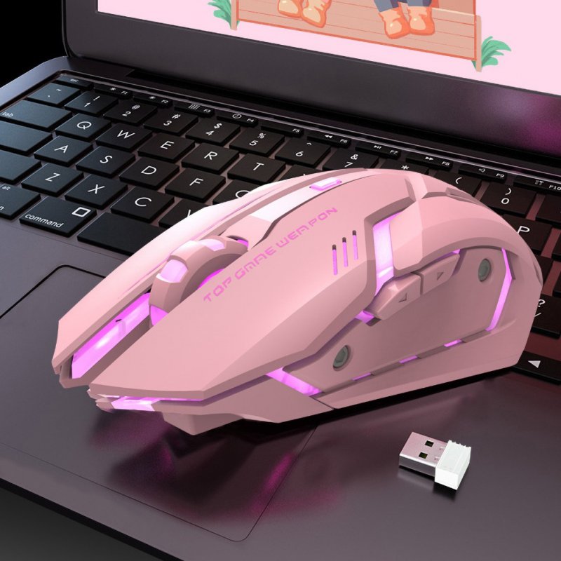 Wireless Mute Mouse 1600dpi 6 Keys Rechargeable Ergonomics Mechanical Gaming Mouse For Office E-sports 