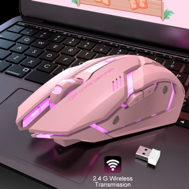 Wireless Mute Mouse 1600dpi 6 Keys Rechargeable Ergonomics Mechanical Gaming Mouse For Office E-sports 