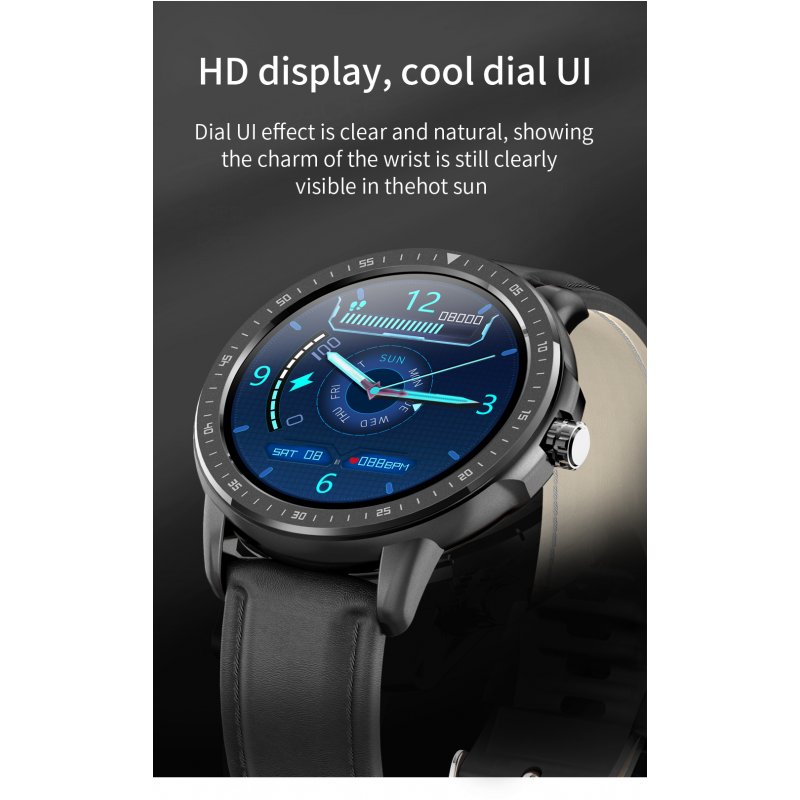 CF19 Smart Bracelet Round Dial 240*240 Touch Screen Heart Rate Monitor Step Counts IP67 Waterproof Wristwatch 