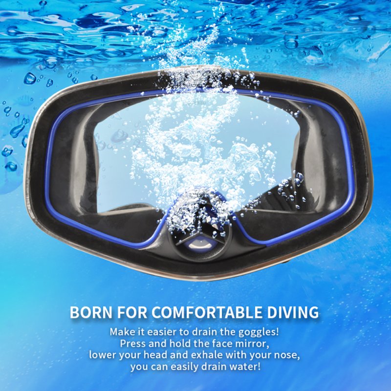 Diving Mask Professional Nose Valve Big Frame Snorkeling Diving Goggle Wide View Swimming Snorkeling Valve Mirror 