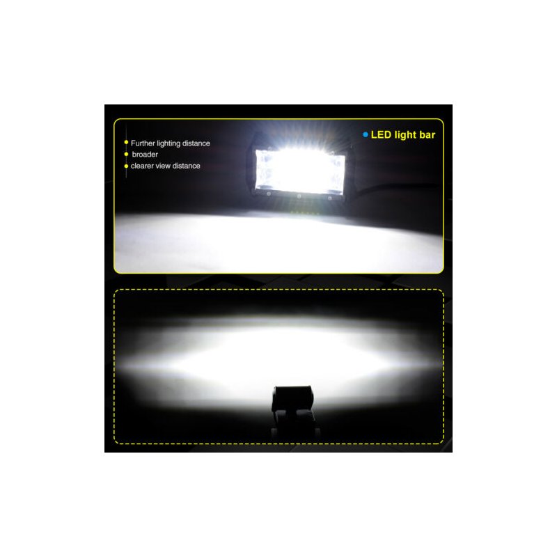 2 Pcs 5 Inch 144W LED Work Light Spotlight Off-road Driving Fog Lamp for Truck Boat 