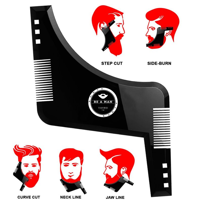 Beard Style Comb Multi-functional Men Moustache Moulding Styling Tools Template Brush Hair Beard Template 