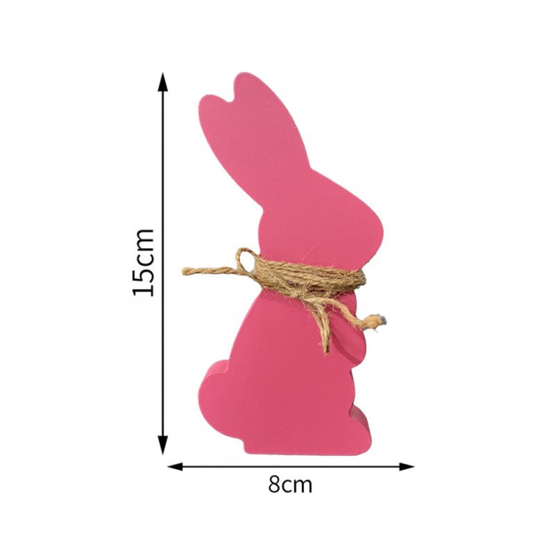 4pcs Diy Easter Wooden Rabbit Ornament With Jute Twine Easter Decorations For Spring Home Table Decor 