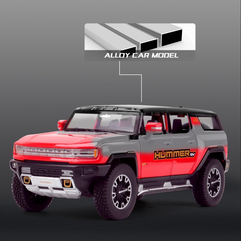 1:24 Suv Alloy Pull-back Car With Light Sound Effect Hard Top Convertible Off-road Vehicle Toys Model Ornaments 